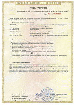 12.03.2015 Отрадный - ЗАО СиБиСи(Япония) г.Москва. Приложение к сертификату Видеокамеры для систем охранного видеонаблюдения т.м.GANZ. ТР ТС 020/2011