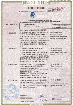 24.03.2019 Отрадный - ЗАО Хиквижн. Приложение к сертификату Взрывазащитные видиокамеры. ТР ТС 020/2011